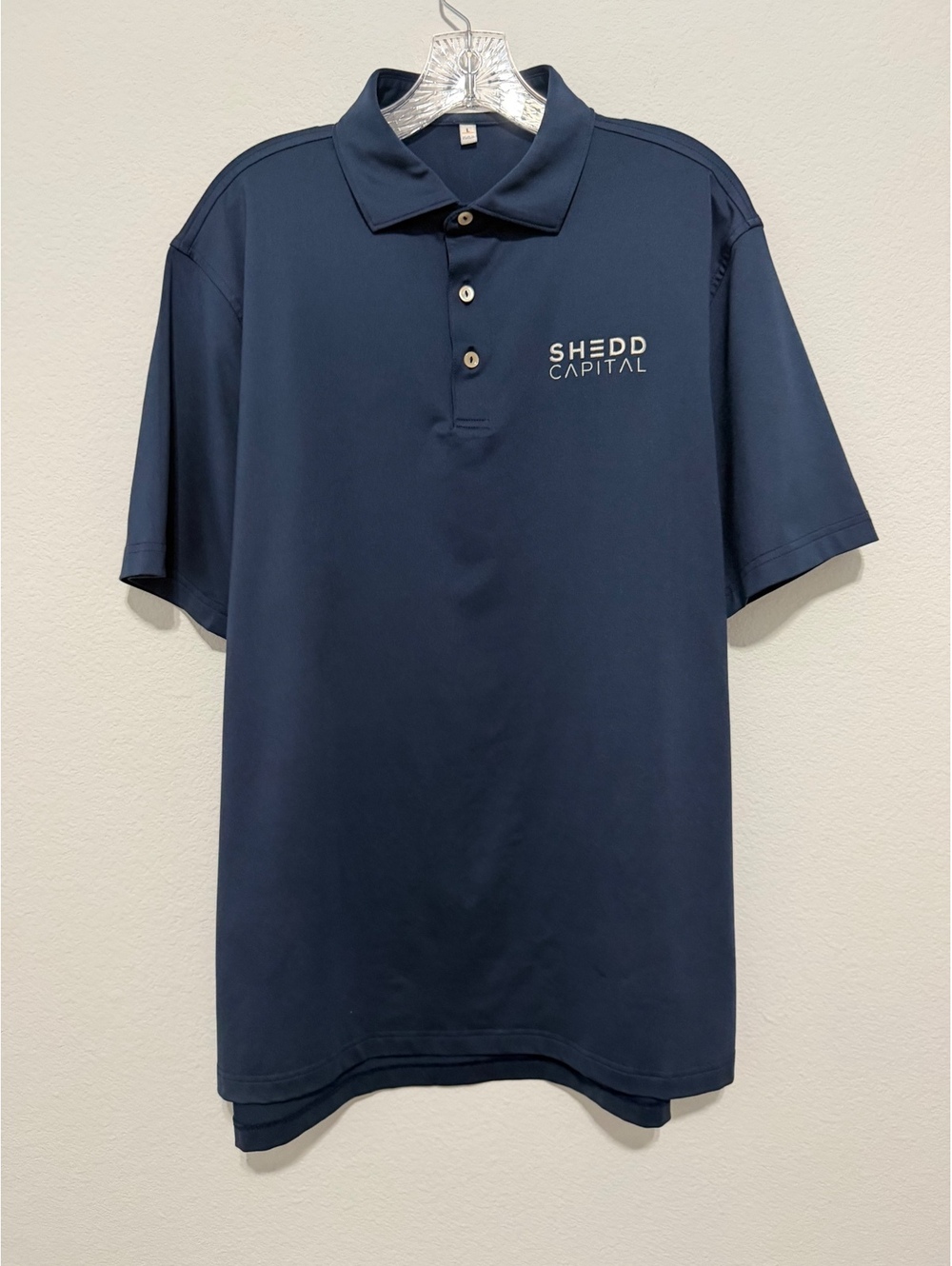 Peter Millar Short Sleeve Summer Comfort Polo Shirt Navy Blue Men's Size L